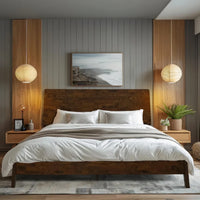 King Size Solid Wood Bed Frame with Headboard – Heavy Duty 800 lbs Capacity, No Box Spring Needed, Mattress Support Platform