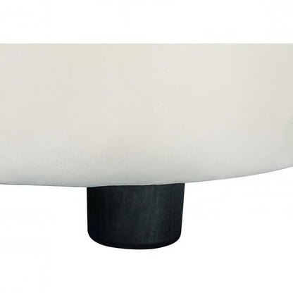 Curved Modern Sofa 87" – Off-White Contemporary Couch with Plush Seating