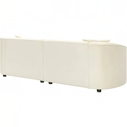 Curved Modern Sofa 87" – Off-White Contemporary Couch with Plush Seating