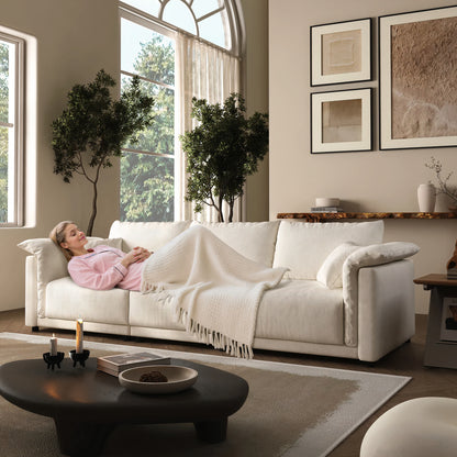 98.5'' Cloud Modular Sectional Sofa – 3 Seat Convertible Deep Seat Couch for Living Room