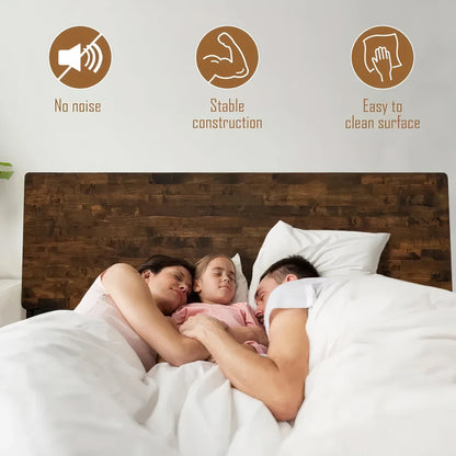 King Size Solid Wood Bed Frame with Headboard – Heavy Duty 800 lbs Capacity, No Box Spring Needed, Mattress Support Platform